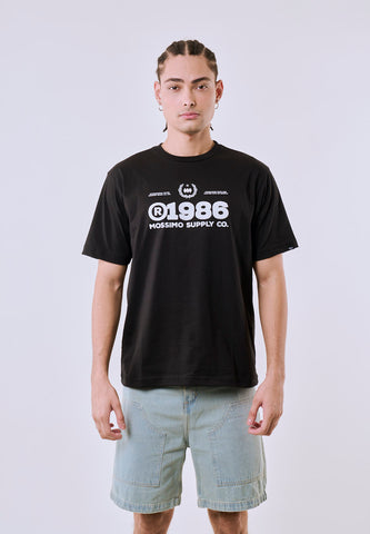 Mossimo Men's Black 1986 Supply Co Graphic Comfort Fit Tee