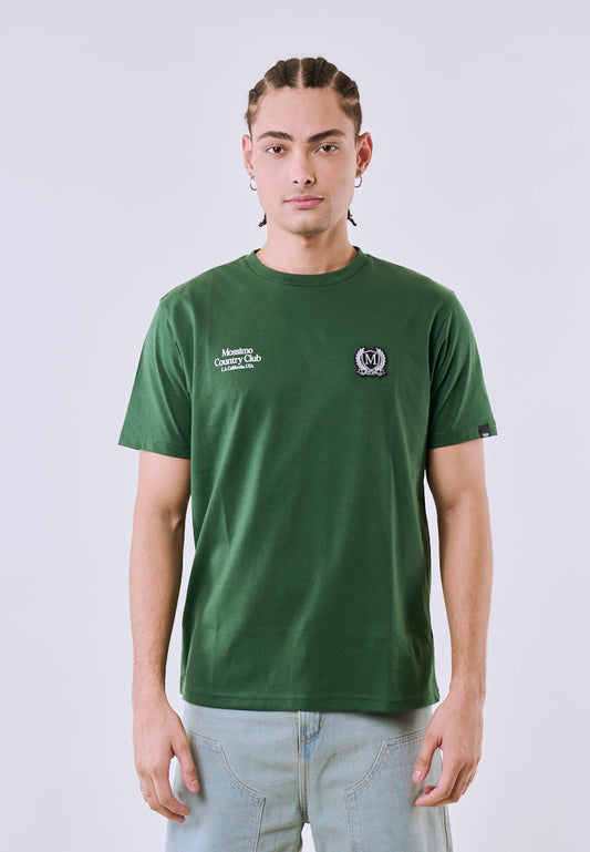 Mossimo Men's Green Embroidered Graphic Classic Fit Tee w/ Back Print