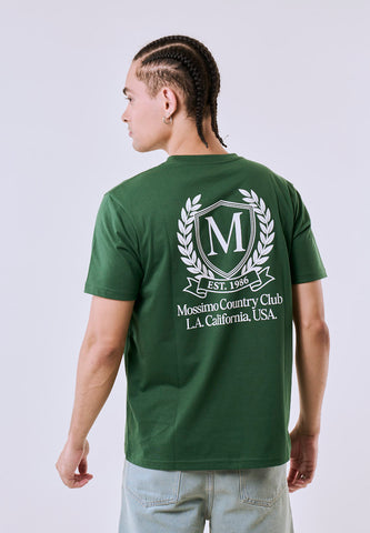 Mossimo Men's Green Embroidered Graphic Classic Fit Tee w/ Back Print