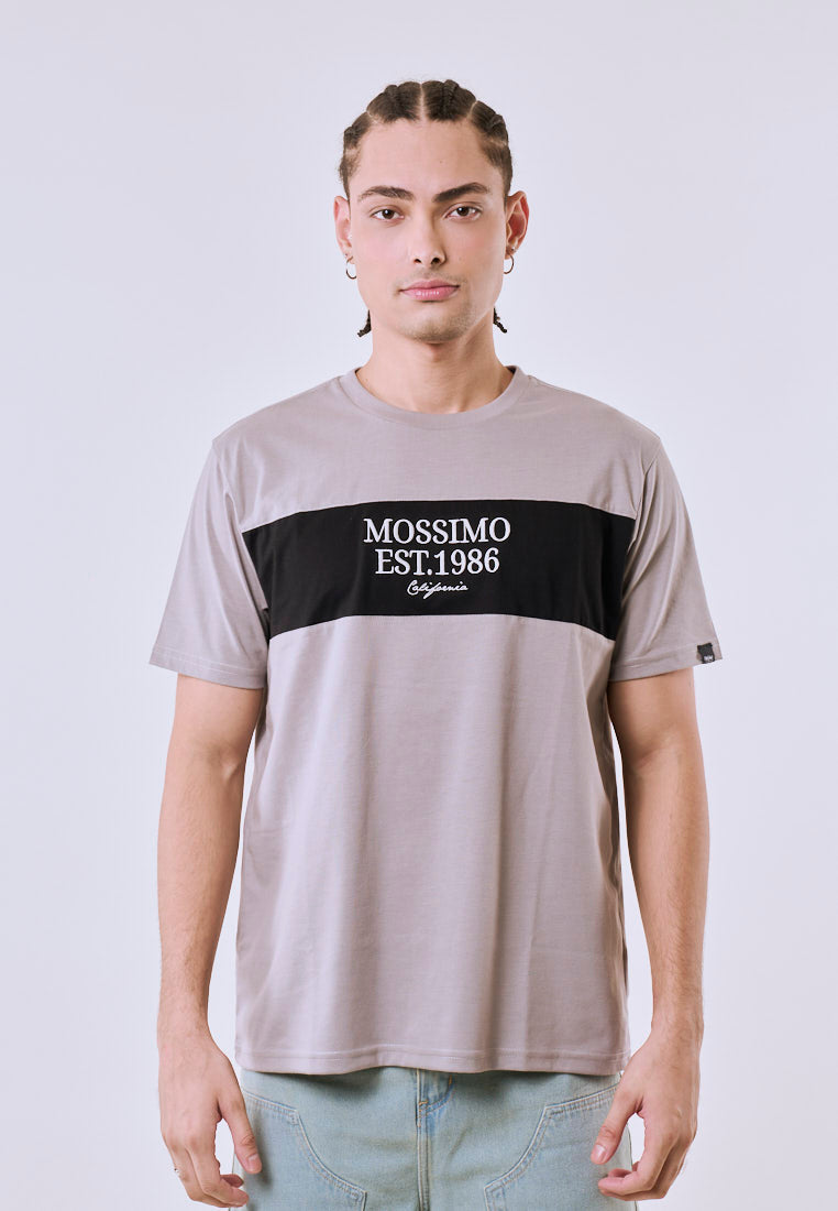 Mossimo Men's Ash Gray Embroidery Logo Classic Fit Tee