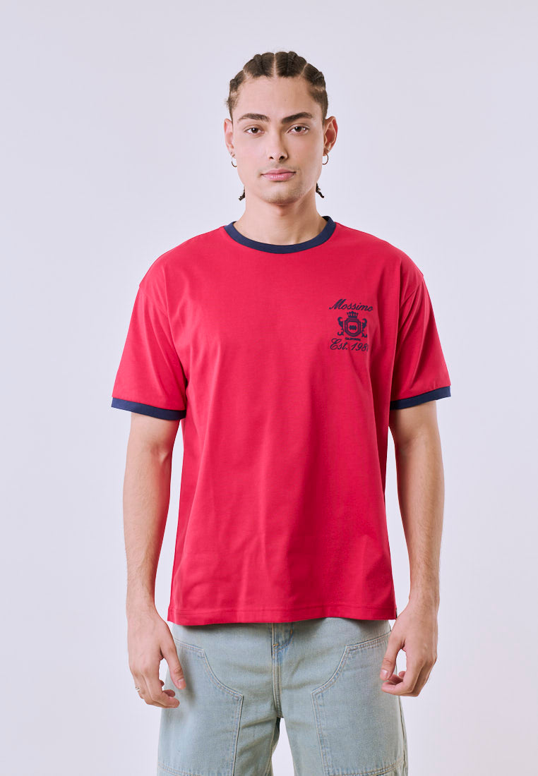 Mossimo Men's Red Ringer Graphic Urban Fit Tee