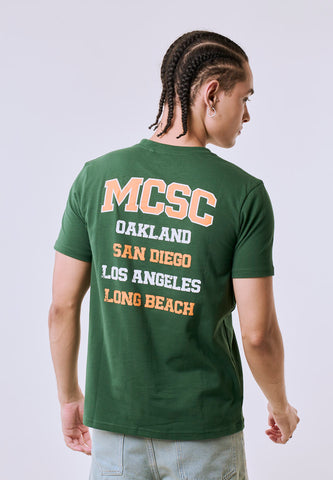 Mossimo Men's Green Patch 1986 Sports Club Classic Fit Tee w/ Back Print