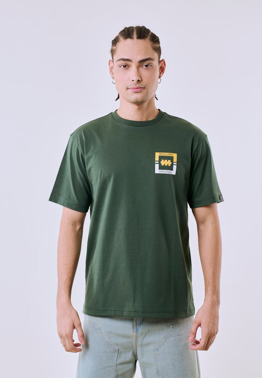 Mossimo Men's Dark Green Metallic Logo Comfort Fit Tee