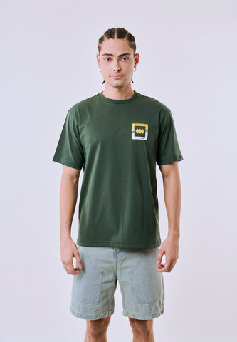 Mossimo Men's Dark Green Metallic Logo Comfort Fit Tee