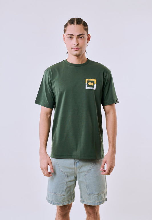 Mossimo Men's Dark Green Metallic Logo Comfort Fit Tee