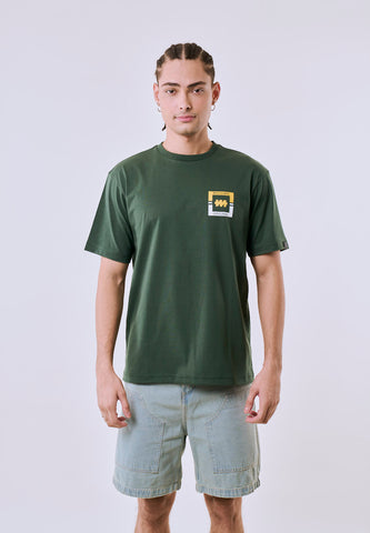 Mossimo Men's Dark Green Metallic Logo Comfort Fit Tee