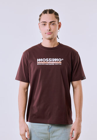 Mossimo Men's Choco Brown Metallic Logo Comfort Fit Tee