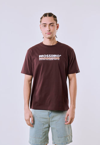 Mossimo Men's Choco Brown Metallic Logo Comfort Fit Tee