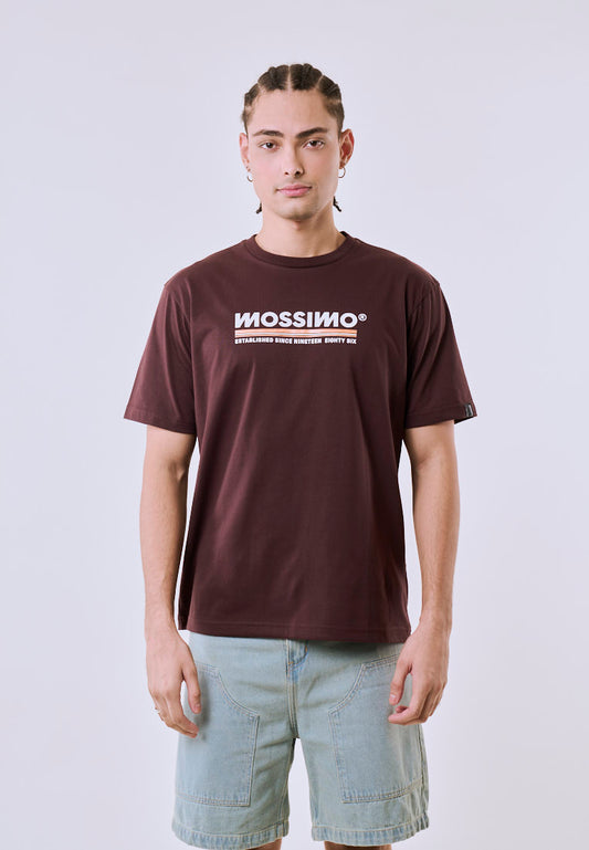 Mossimo Men's Choco Brown Metallic Logo Comfort Fit Tee