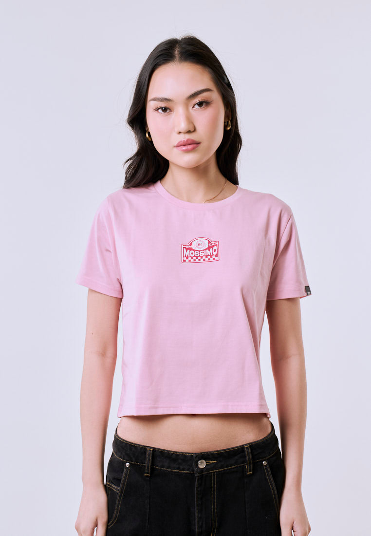 Mossimo Women's Blush Small Track Classic Cropped Fit Tee