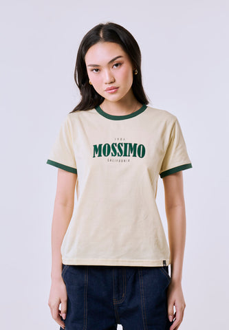 Mossimo Women's Cream Ringer Classic Fit Tee