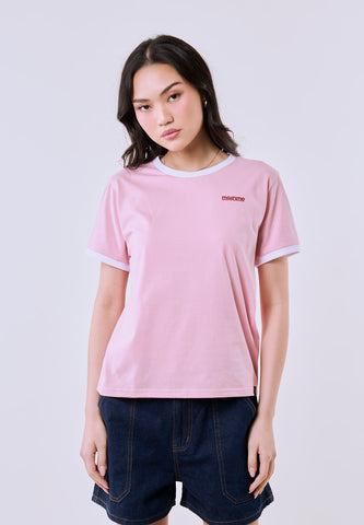 Mossimo Women's Blush Ringer Classic Fit Tee