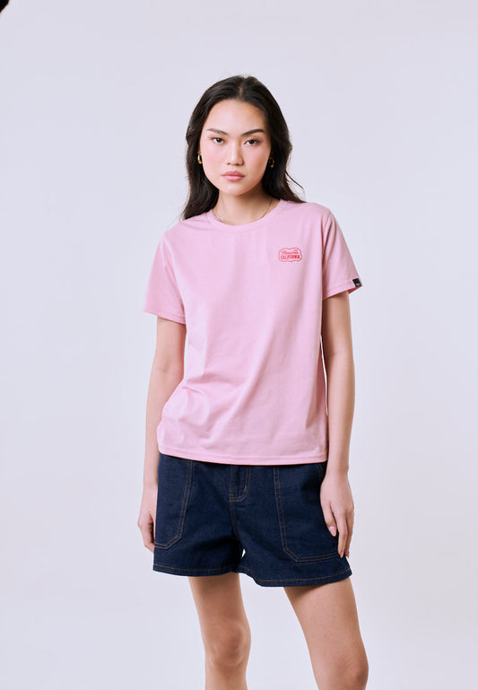 Mossimo Women's Blush California Print Classic Fit Tee