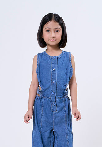 Mossimo Kids Anj Light Blue Cut Out Jumpsuit