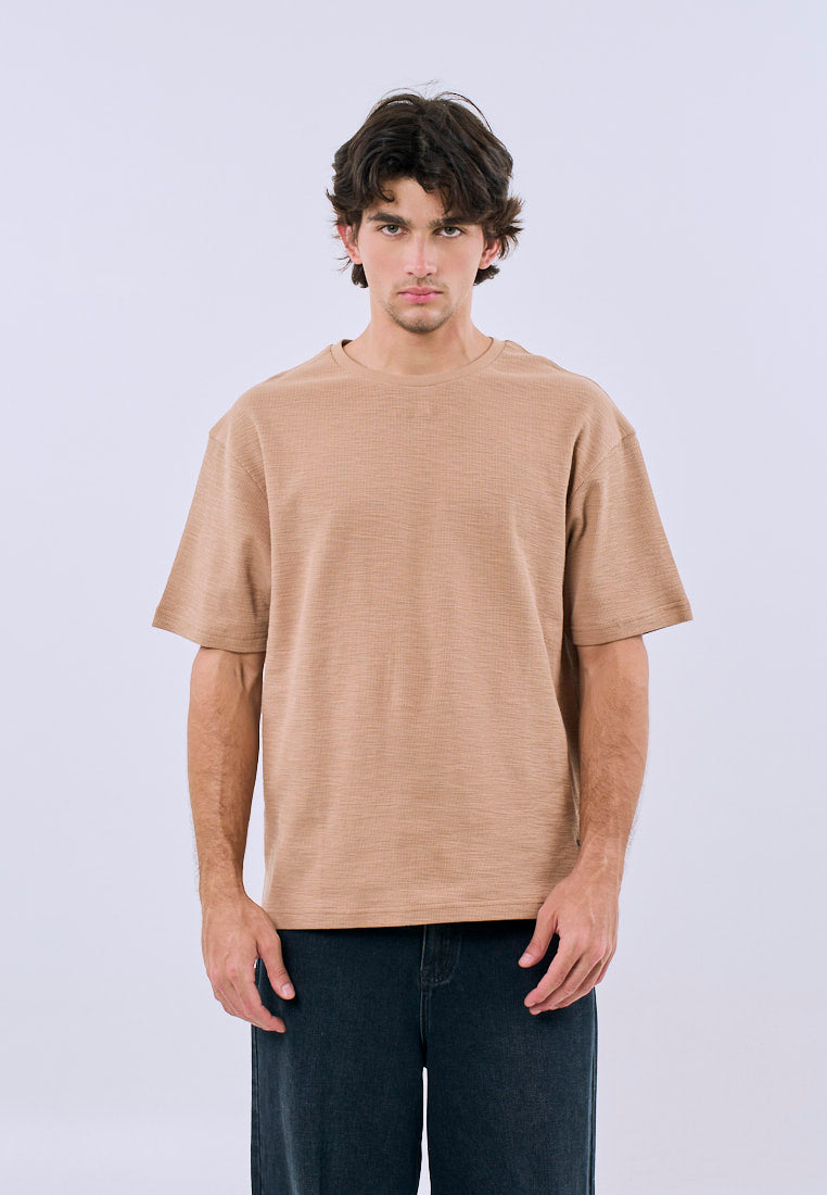Mossimo Men's Pale Khaki Basic Modern Fit Tee with Back Small Label