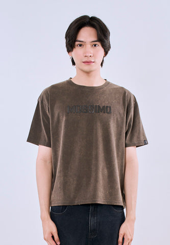 Mossimo Men's Acid Wash Premium Regular Fit Tee with High Density Logo Print