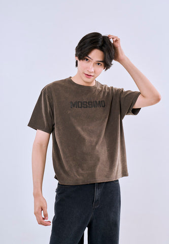 Mossimo Men's Acid Wash Premium Regular Fit Tee with High Density Logo Print