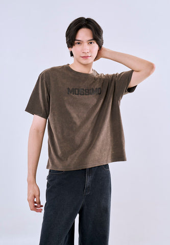 Mossimo Men's Acid Wash Premium Regular Fit Tee with High Density Logo Print