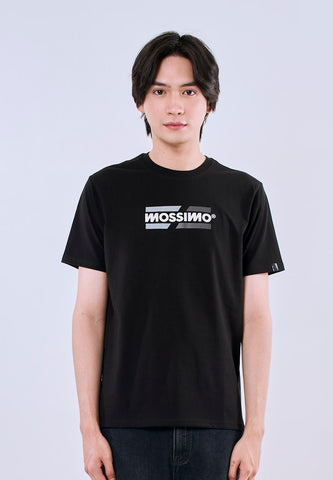 Mossimo Men's Black Classic Fit Tee with Logo Print