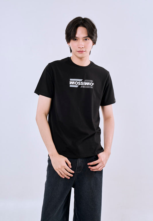 Mossimo Men's Black Classic Fit Tee with Logo Print