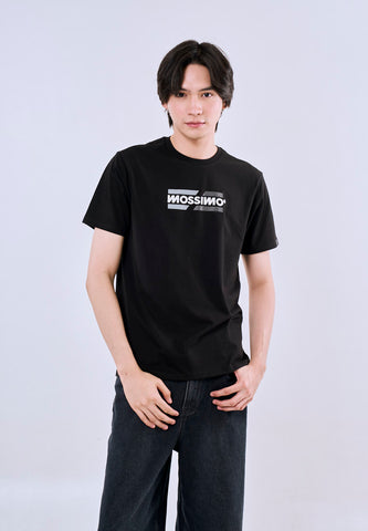 Mossimo Men's Black Classic Fit Tee with Logo Print