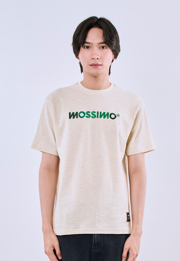 Mossimo Men's Cream Comfort Fit Tee with Embroidered Logo