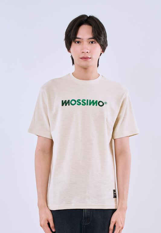 Mossimo Men's Cream Comfort Fit Tee with Embroidered Logo