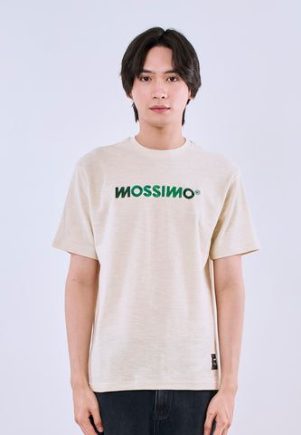 Mossimo Men's Cream Comfort Fit Tee with Embroidered Logo