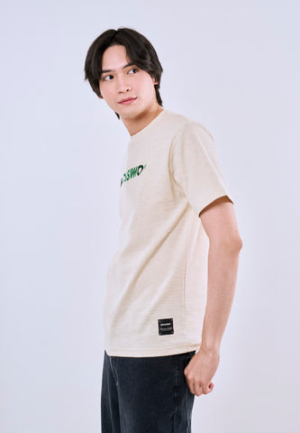 Mossimo Men's Cream Comfort Fit Tee with Embroidered Logo