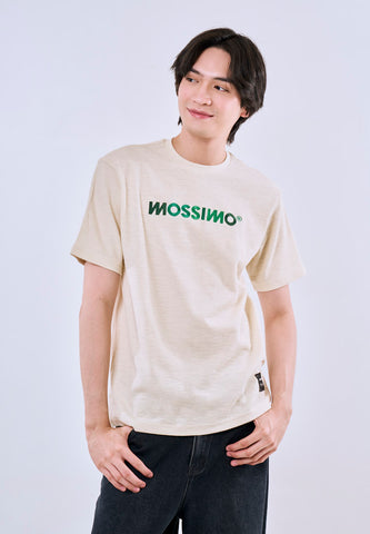Mossimo Men's Cream Comfort Fit Tee with Embroidered Logo