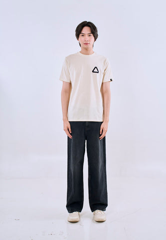 Mossimo Men's Cream Classic Fit Logo Print Tee