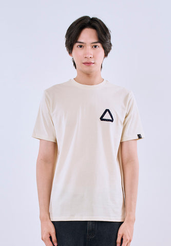Mossimo Men's Cream Classic Fit Logo Print Tee