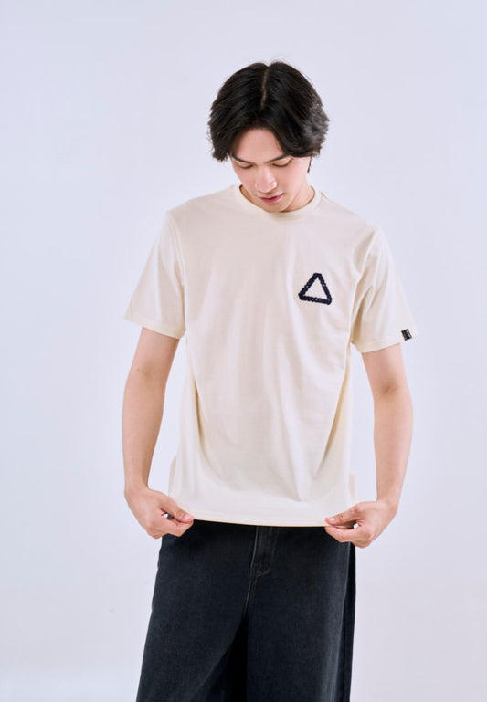 Mossimo Men's Cream Classic Fit Logo Print Tee