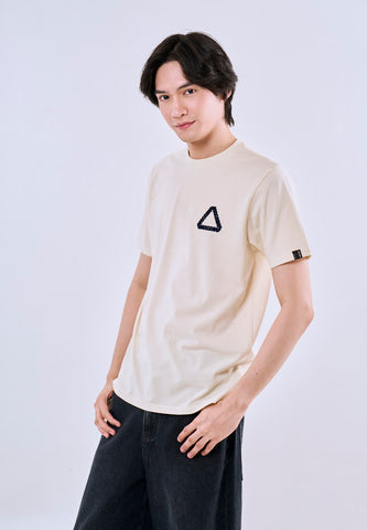 Mossimo Men's Cream Classic Fit Logo Print Tee