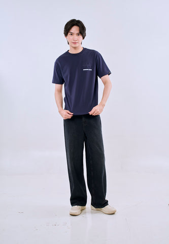Mossimo Julian Navy Blue Regular Fit Tee For Men