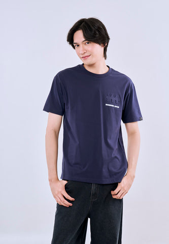 Mossimo Julian Navy Blue Regular Fit Tee For Men