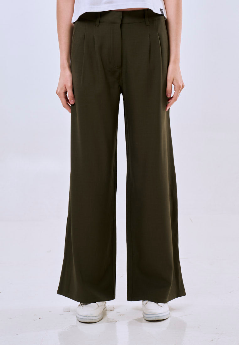 Mossimo Women's Dark Green Straight Loose Trousers