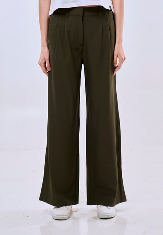 Mossimo Women's Dark Green Straight Loose Trousers