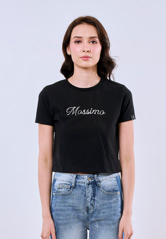 Mossimo Ciela Black Classic Cropped Fit Tee For Women