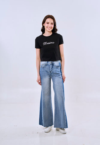 Mossimo Ciela Black Classic Cropped Fit Tee For Women