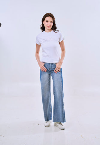 Mossimo Sienna White Body Fitted Tee For Women
