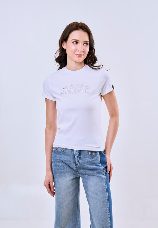 Mossimo Sienna White Body Fitted Tee For Women
