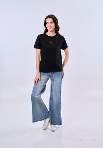 Mossimo Camille Black Classic Fit Tee For Women