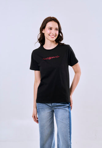 Mossimo Camille Black Classic Fit Tee For Women
