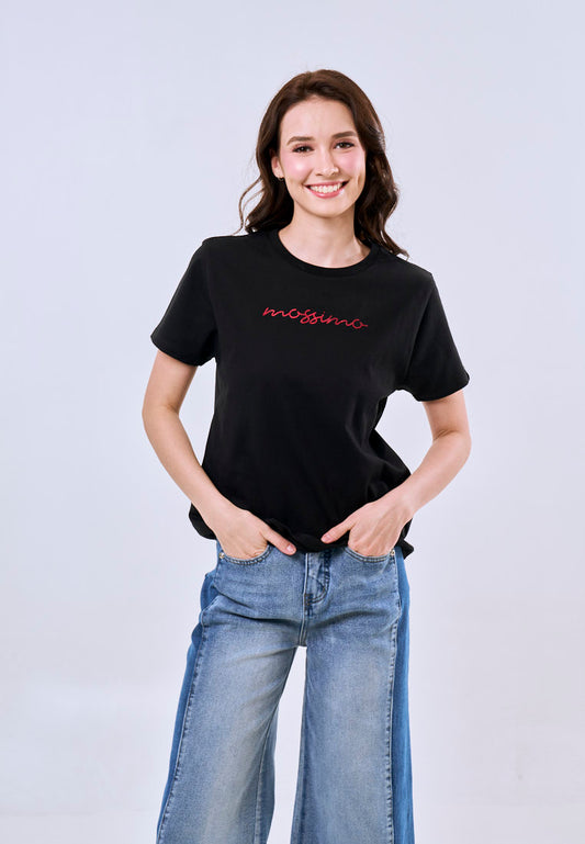 Mossimo Camille Black Classic Fit Tee For Women