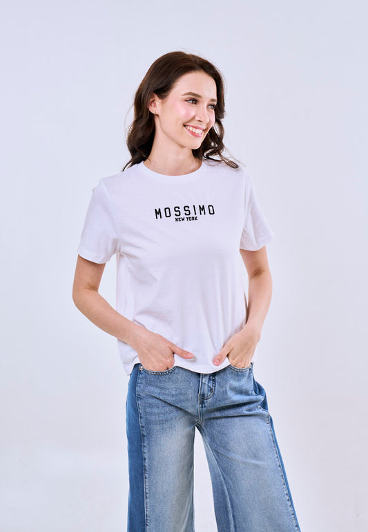 Mossimo Amaya White Comfort Fit Tee For Women