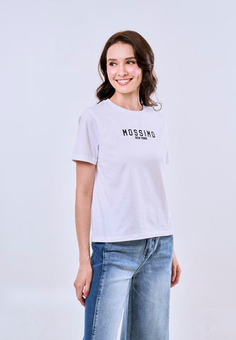 Mossimo Amaya White Comfort Fit Tee For Women