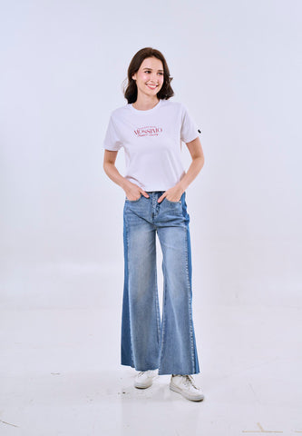 Mossimo Luna White Classic Cropped Fit Tee For Women
