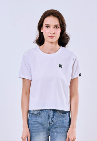 Mossimo Joy White Classic Cropped Fit Tee For Women