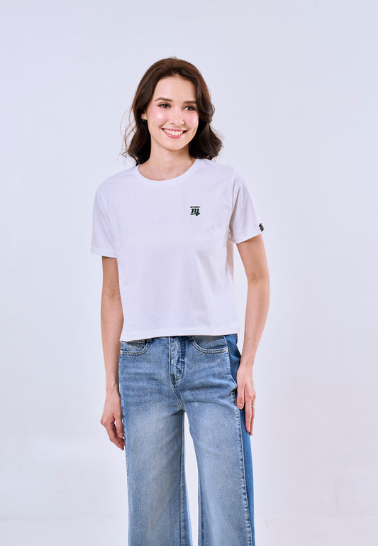 Mossimo Joy White Classic Cropped Fit Tee For Women